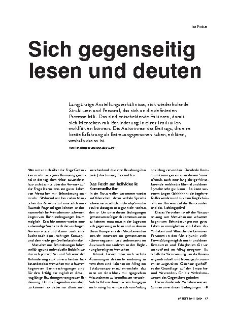 Vorschauseite 1: Sich gegenseitig lesen und deuten