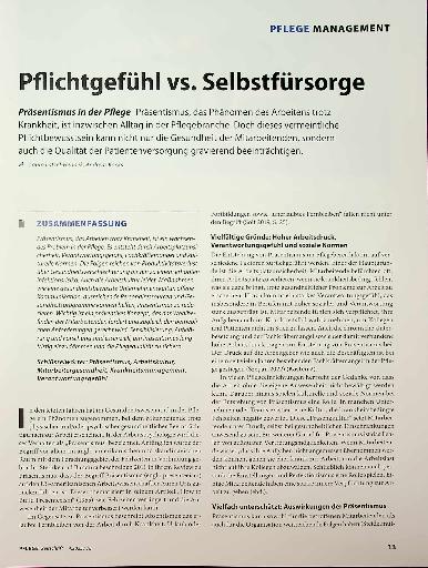 Vorschauseite 1: Pflichtgefühl vs. Selbstfürsorge