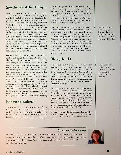 Vorschauseite 2: Comeback der Wunderwürmer Traditionelle Behandlung mit Blutegel