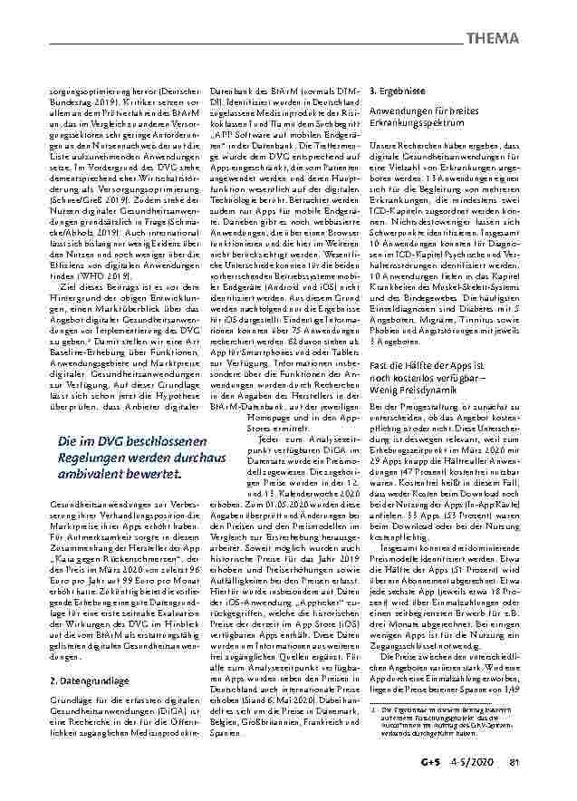 Vorschauseite 2: Digitale Gesundheitsanwendungen: Preise und Funktionen im Vergleich