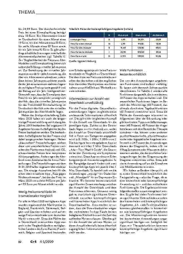 Vorschauseite 3: Digitale Gesundheitsanwendungen: Preise und Funktionen im Vergleich