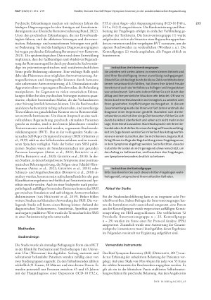 Vorschauseite 2: Verfahren zur Beschwerdevalidierung: Das Self-Report Symptom Inventory in der sozialmedizinischen Begutachtung. Eine Simulationsstudie mit depressiven Patienten