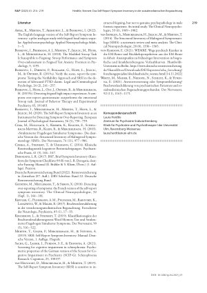 Vorschauseite 6: Verfahren zur Beschwerdevalidierung: Das Self-Report Symptom Inventory in der sozialmedizinischen Begutachtung. Eine Simulationsstudie mit depressiven Patienten
