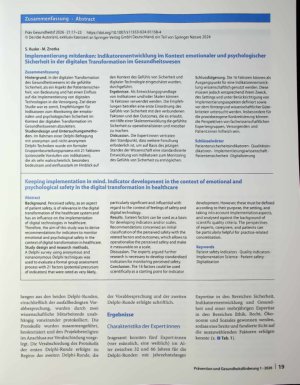 Vorschauseite 3: Implementierung mitdenken: Indikatorenentwicklung im Kontext emotionaler und psychologischer Sicherheit in der digitalen Transformation im Gesundheitswesen