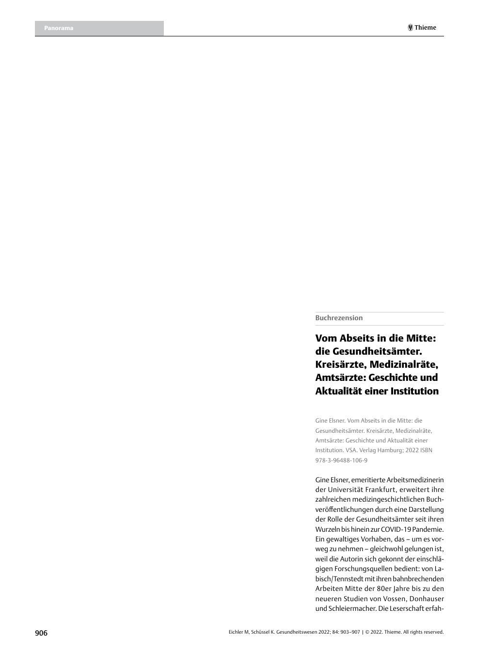 Vorschauseite 1: Vom Abseits in die Mitte: die Gesundheitsämter. Kreisärzte, Medizinalräte, Amtsärzte: Geschichte und Aktualität einer Institution