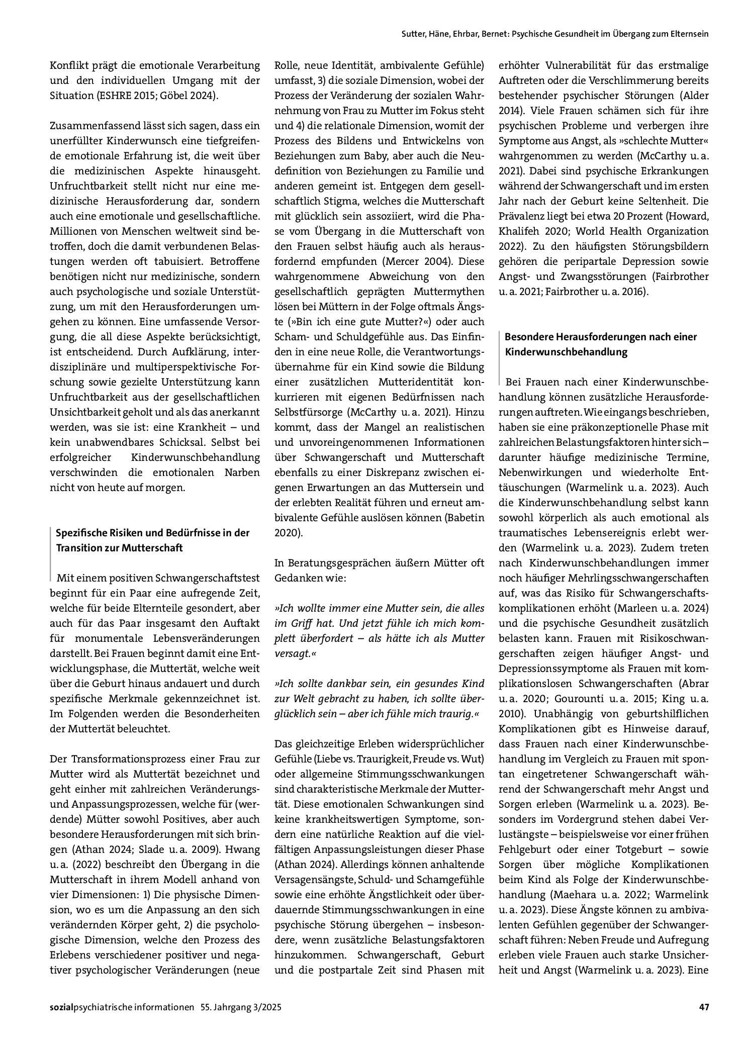 Vorschauseite 2: Psychische Gesundheit im Übergang zum Elternsein. Herausforderungen und Chancen nach Kinderwunschbehandlungen