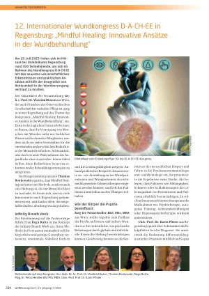 Vorschauseite 1: 12. Internationaler Wundkongress D-A-CH-EE in Regensburg: „Mindful Healing: Innovative Ansätze in der Wundbehandlung“