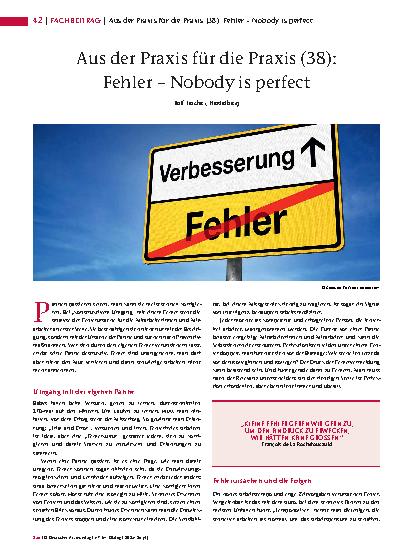 Vorschauseite 1: Aus der Praxis für die Praxis (38): Fehler – Nobody is perfect