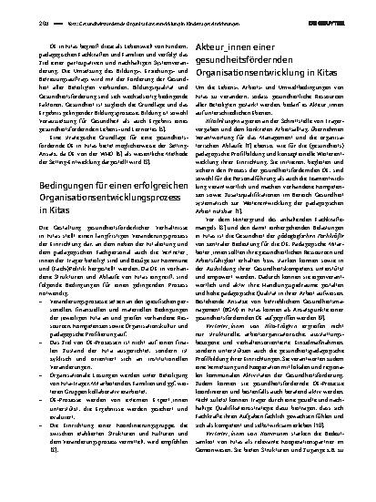 Vorschauseite 2: Gesundheitsfördernde Organisationsentwicklung in Kindertageseinrichtungen