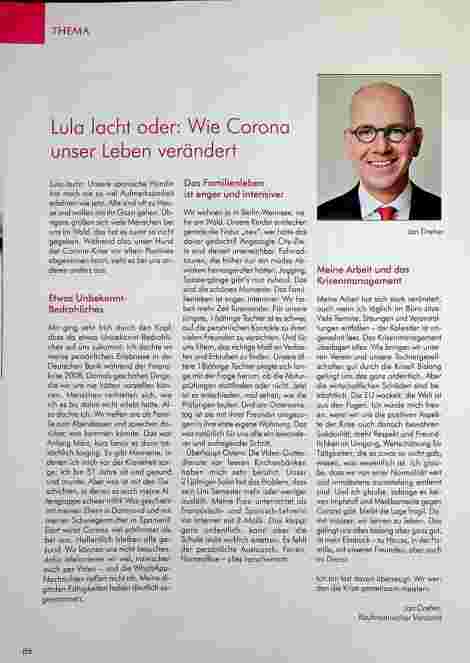 Vorschauseite 1: Lula lacht oder: Wie Corona unser Leben verändert