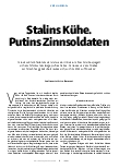 Vorschauseite 1: Stalins Kühe. Putins Zinnsoldaten.