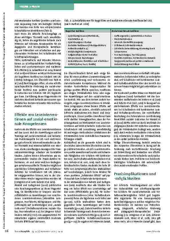 Vorschauseite 3: Sozial-emotionale und Verhaltensprobleme bei Kindern mit LRS: Forschungs-Update und vorläufige Praxisimplikationen