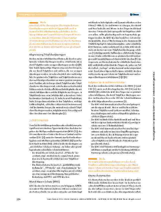 Vorschauseite 3: Welche Schutzmaske schützt vor COVID-19? Was ist evidenzbasiert?