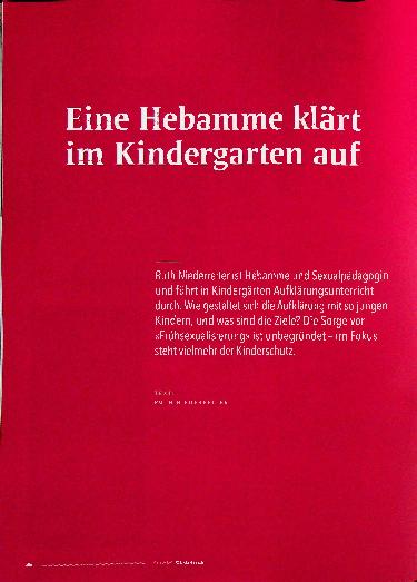 Vorschauseite 1: Eine Hebamme klärt im Kindergarten auf.