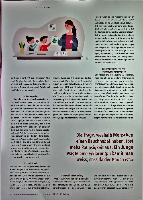 Vorschauseite 3: Eine Hebamme klärt im Kindergarten auf.