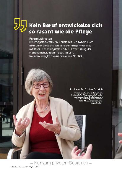 Vorschauseite 1: Kein Beruf entwickelte sich so rasant wie die Pflege.