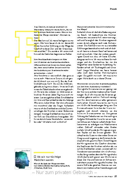 Vorschauseite 2: Kein Beruf entwickelte sich so rasant wie die Pflege.
