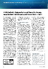 Vorschauseite 1: IT-Sicherheit, Datenschutz und Security Awareness fordern viel Einsatz und Know-how – Teil 1