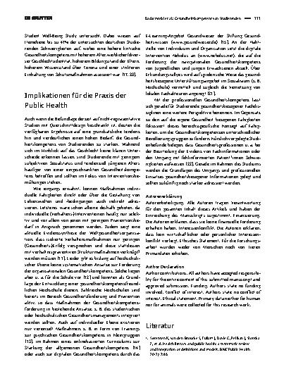 Vorschauseite 3: Gesundheitskompetenz von Studierenden. Befunde und Interventionsansätze.