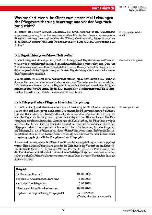 Vorschauseite 5: LSG Niedersachsen: Muss die Pflegekasse für eine selbst beschaffte professionelle Pflegekraft dauerhaft Pflegesachleistungen bezahlen?