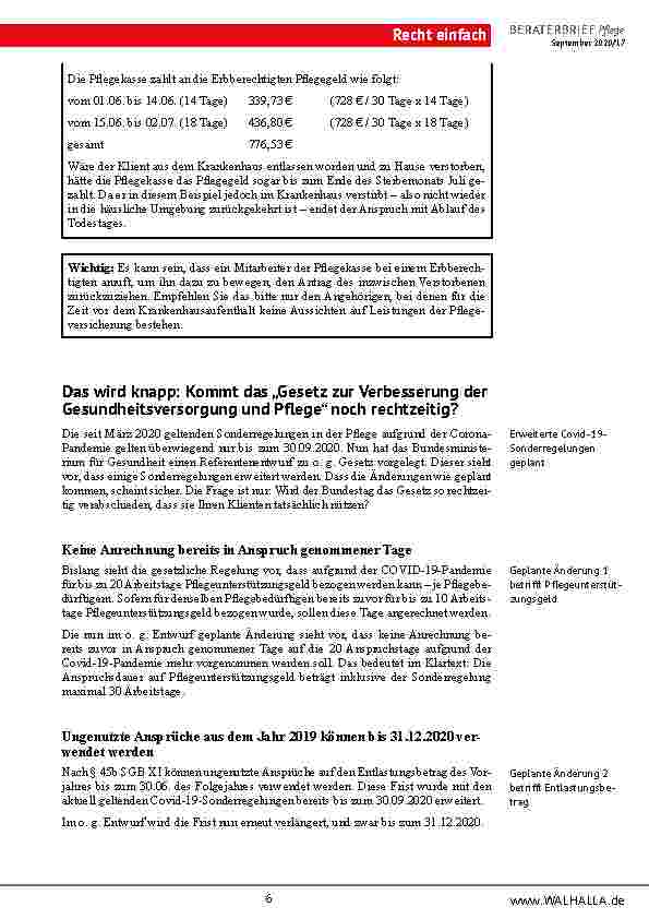 Vorschauseite 6: LSG Niedersachsen: Muss die Pflegekasse für eine selbst beschaffte professionelle Pflegekraft dauerhaft Pflegesachleistungen bezahlen?
