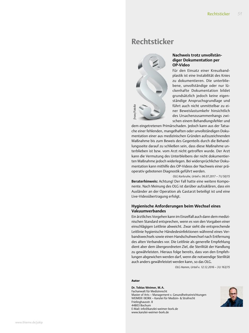 Vorschauseite 1: Rechtsticker