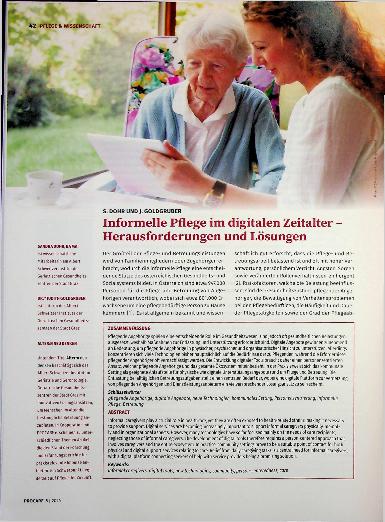 Vorschauseite 1: Informelle Pflege im digitalen Zeitalter - Herausforderungen und Lösungen