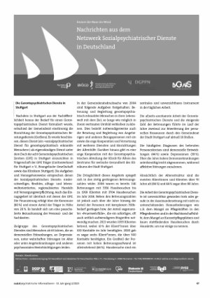 Vorschauseite 1: Nachrichten aus dem Netzwerk Sozialpsychiatrischer Dienste in Deutschland