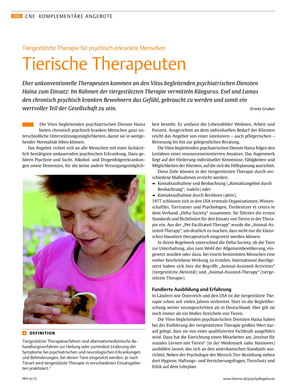 Vorschauseite 1: Tierische Therapeuten