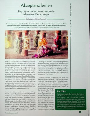 Vorschauseite 1: Akzeptanz lernen Phytodynamische Urtinkturen in der adjuvanten Krebstherapie