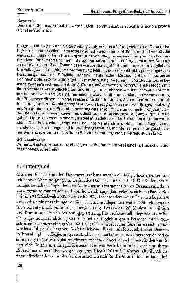 Vorschauseite 2: Gestisch-kommunikatives Handeln zur Beziehungsund Interaktionsgestaltung am Beispiel bei Menschen mit Demenz