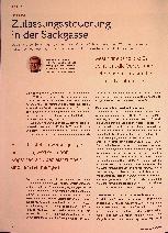 Vorschauseite 1: Zulassungssteuerung in der Sackgasse