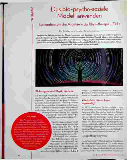 Vorschauseite 1: Das bio-psycho-soziale Modell anwenden: Systemtheoretische Aspekte in der Physiotherapie - Teil 1