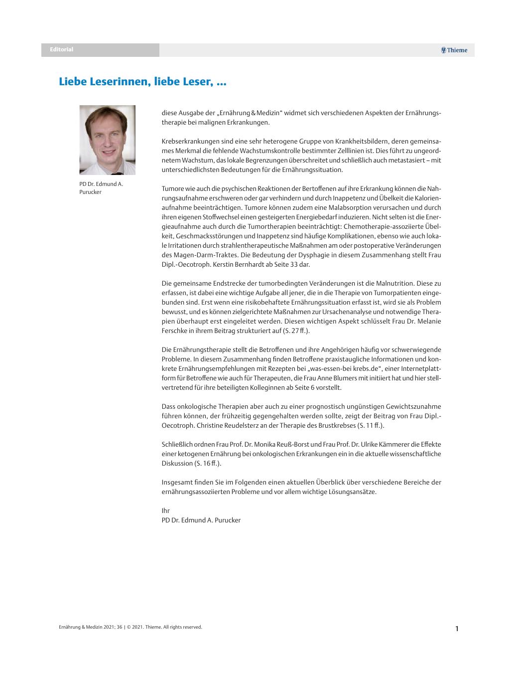 Vorschauseite 1: Liebe Leserinnen, liebe Leser, …