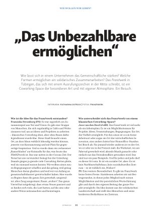 Vorschauseite 1: „Das Unbezahlbare ermöglichen“