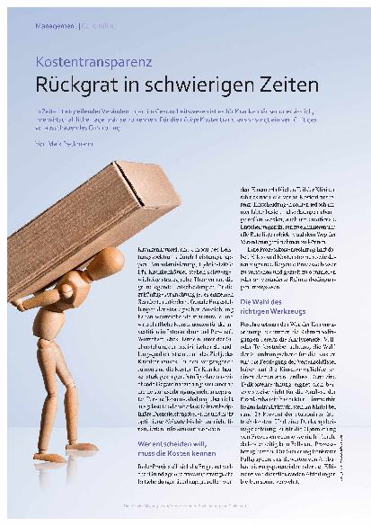 Vorschauseite 1: Kostentransparenz Rückgrat in schwierigen Zeiten