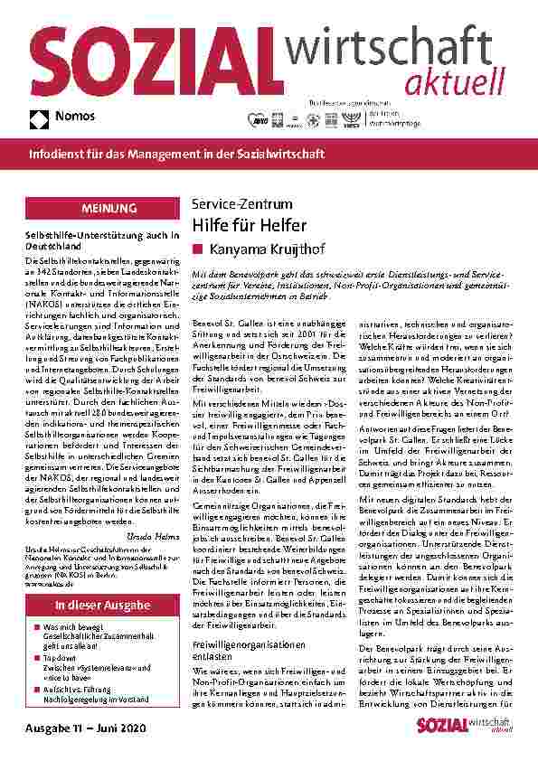 Vorschauseite 1: Service-Zentrum Hilfe für Helfer
