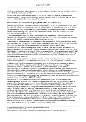 Vorschauseite 3: Chronische Anorexie – Zwischen Wunschbefolgungspflicht und Zwangsmaßnahmen