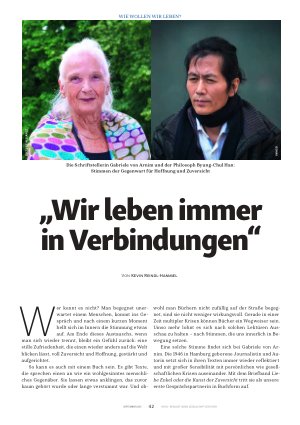 Vorschauseite 1: „Wir leben immer in Verbindungen“