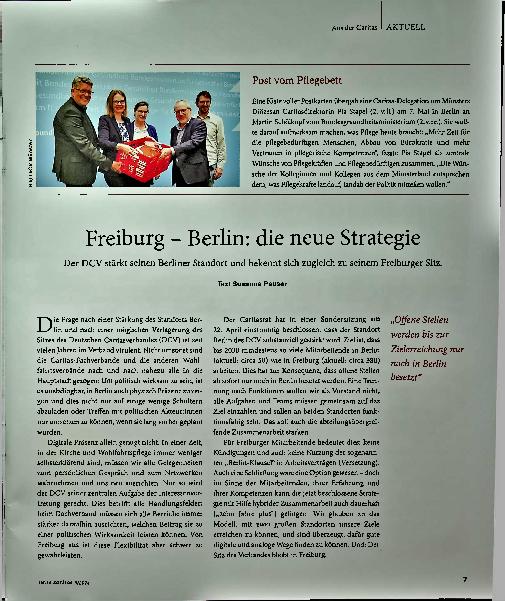 Vorschauseite 1: Freiburg - Berlin: die neue Strategie