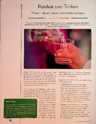 Vorschauseite 1: Reinheit zum Trinken Wasser - die am meisten unterschätzte Substanz