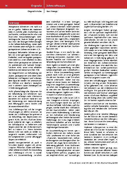Vorschauseite 2: Auf der Sonnenseite des Lebens – Die Auswirkung der Umgebungslichtintensität auf postoperatives Schmerzempfinden