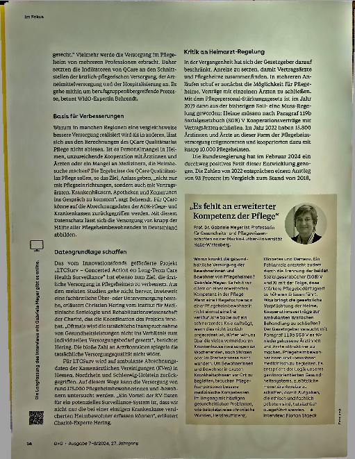 Vorschauseite 3: Ärztemangel im Pflegeheim