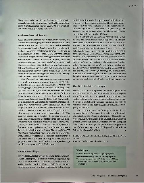 Vorschauseite 6: Ärztemangel im Pflegeheim