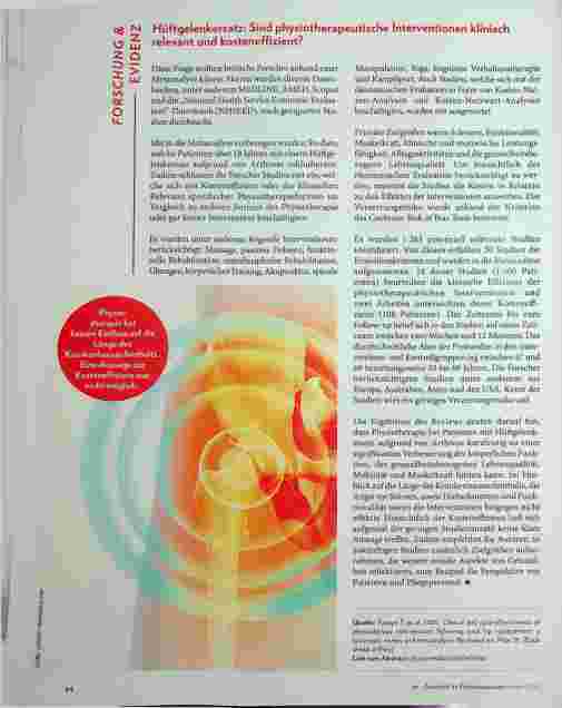 Vorschauseite 1: Hüftgelenkersatz: Sind physiotherapeutische Interventionen klinisch relevant und kosteneffizient?