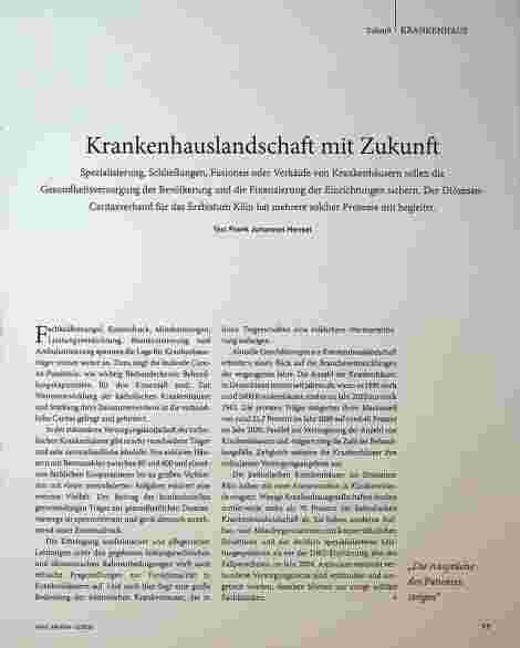 Vorschauseite 1: Krankenhauslandschaft mit Zukunft