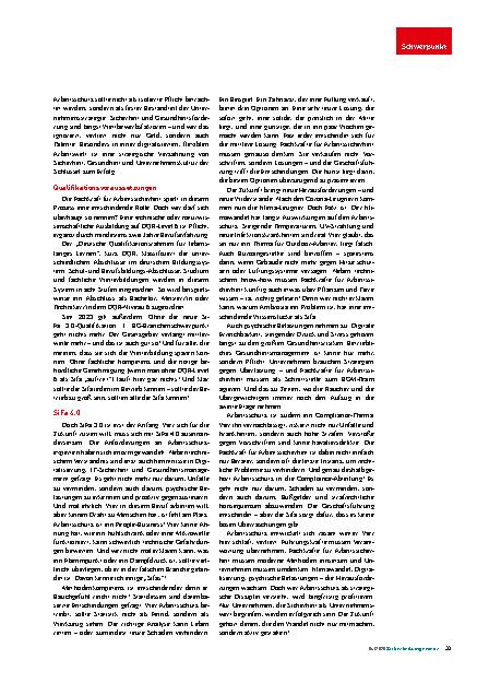 Vorschauseite 2: Verantwortung im Arbeitsschutz – Teil 1 Was müssen Verantwortliche in Zukunft leisten?
