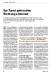Vorschauseite 1: Der Trend geht weiter Richtung ambulant.