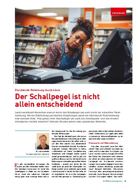 Vorschauseite 1: Psychische Belastung durch Lärm Der Schallpegel ist nicht allein entscheidend