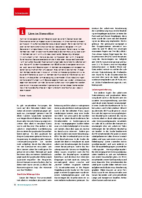 Vorschauseite 2: Psychische Belastung durch Lärm Der Schallpegel ist nicht allein entscheidend